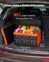 Plastic Collapsible Storage Bins with Lids, 45L 3Packs, Stackable Folding Storage Crates with Handles, Holds 20 kg Per Bin, Heavy Duty Containers, Space-Saving Baskets, for Home Organizing