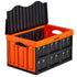 Plastic Collapsible Storage Bins with Lids, 45L 3Packs, Stackable Folding Storage Crates with Handles, Holds 20 kg Per Bin, Heavy Duty Containers, Space-Saving Baskets, for Home Organizing