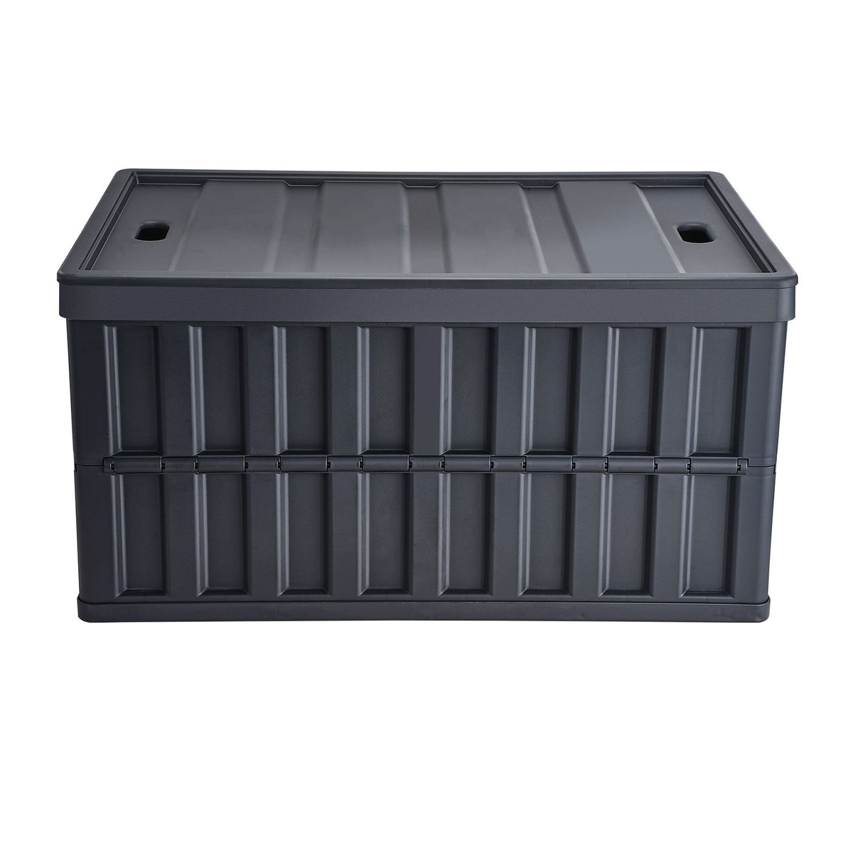 65L Collapsible Storage Bins with Lids 3 Pack Folding Stackable Crates