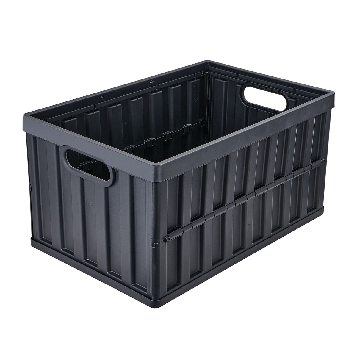 65L Collapsible Storage Bins with Lids 3 Pack Folding Stackable Crates