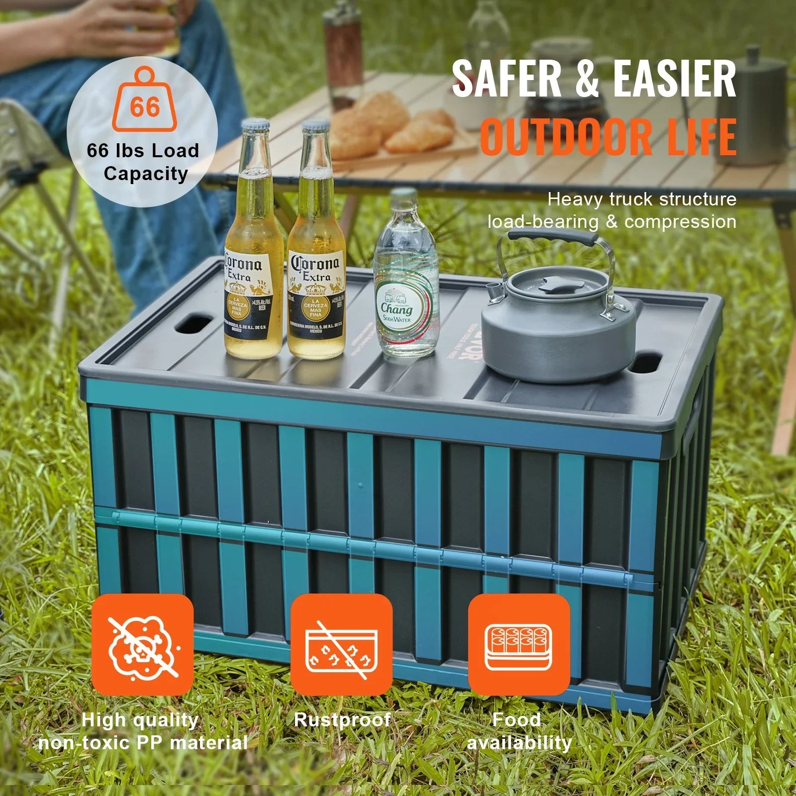 Collapsible Storage Bins with Lids, 65L 3 Packs, Folding Plastic Stackable Utility Crates with Handles, Large Heavy Duty Containers for Clothes, Toys, Books, Snack, Shoes, and Grocery Organizing
