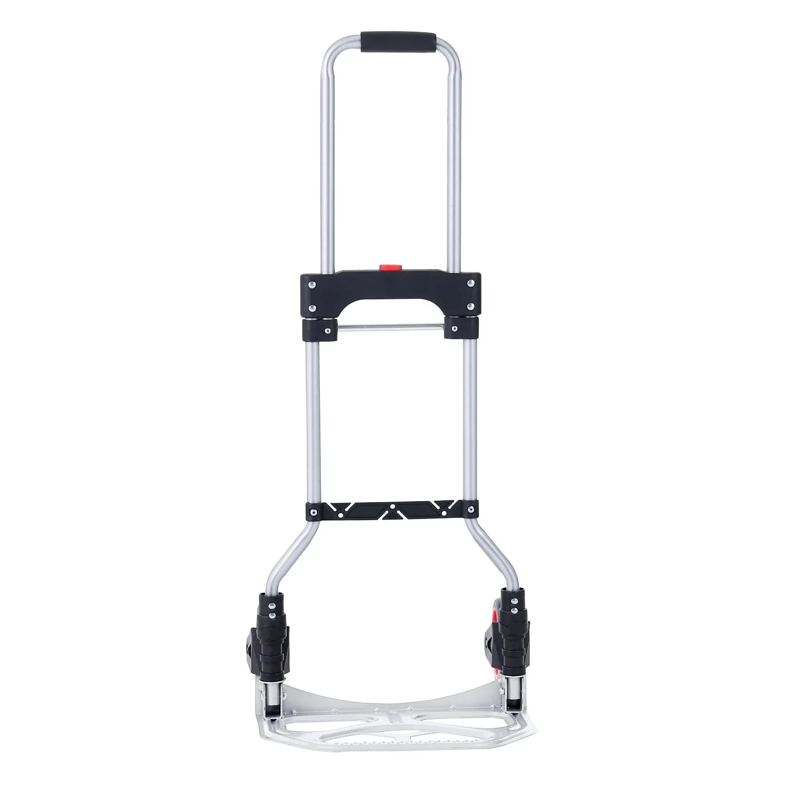Folding Hand Truck, 80 kg Load Capacity, Aluminum Portable Cart, Convertible Hand Truck and Dolly with Telescoping Handle and Rubber Wheels, Ultra Lightweight Super Strong for Moving Warehouse