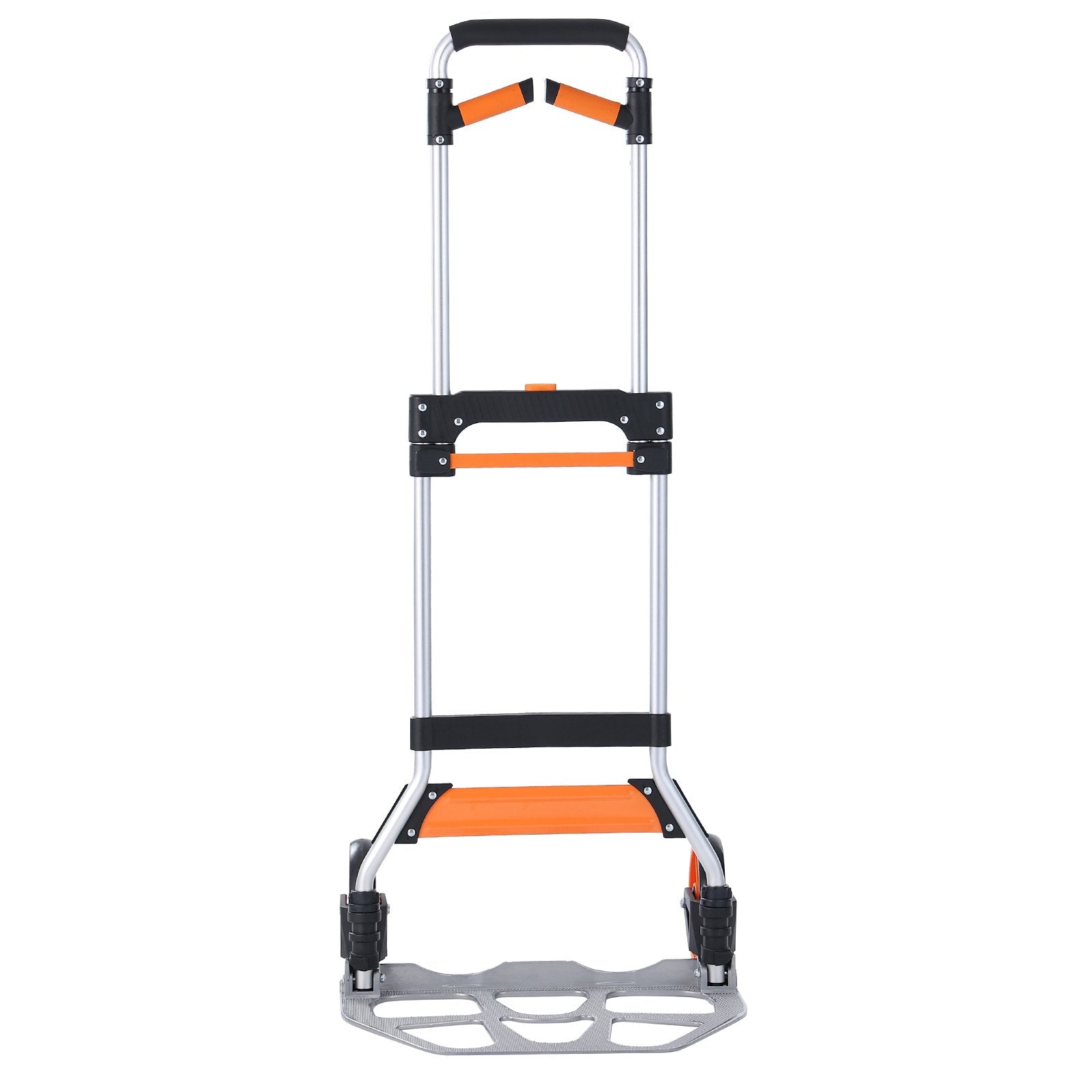 Folding Hand Truck, 140 kg Load Capacity, Aluminum Portable Cart, Convertible Hand Truck and Dolly with Telescoping Handle and PP+TPR Wheels, Ultra Lightweight Super Strong for Moving Warehouse