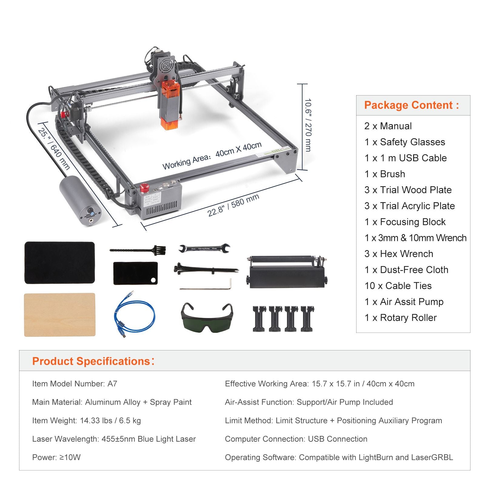 Laser Engraver, 10W Output Laser Engraving Machine, 15.7