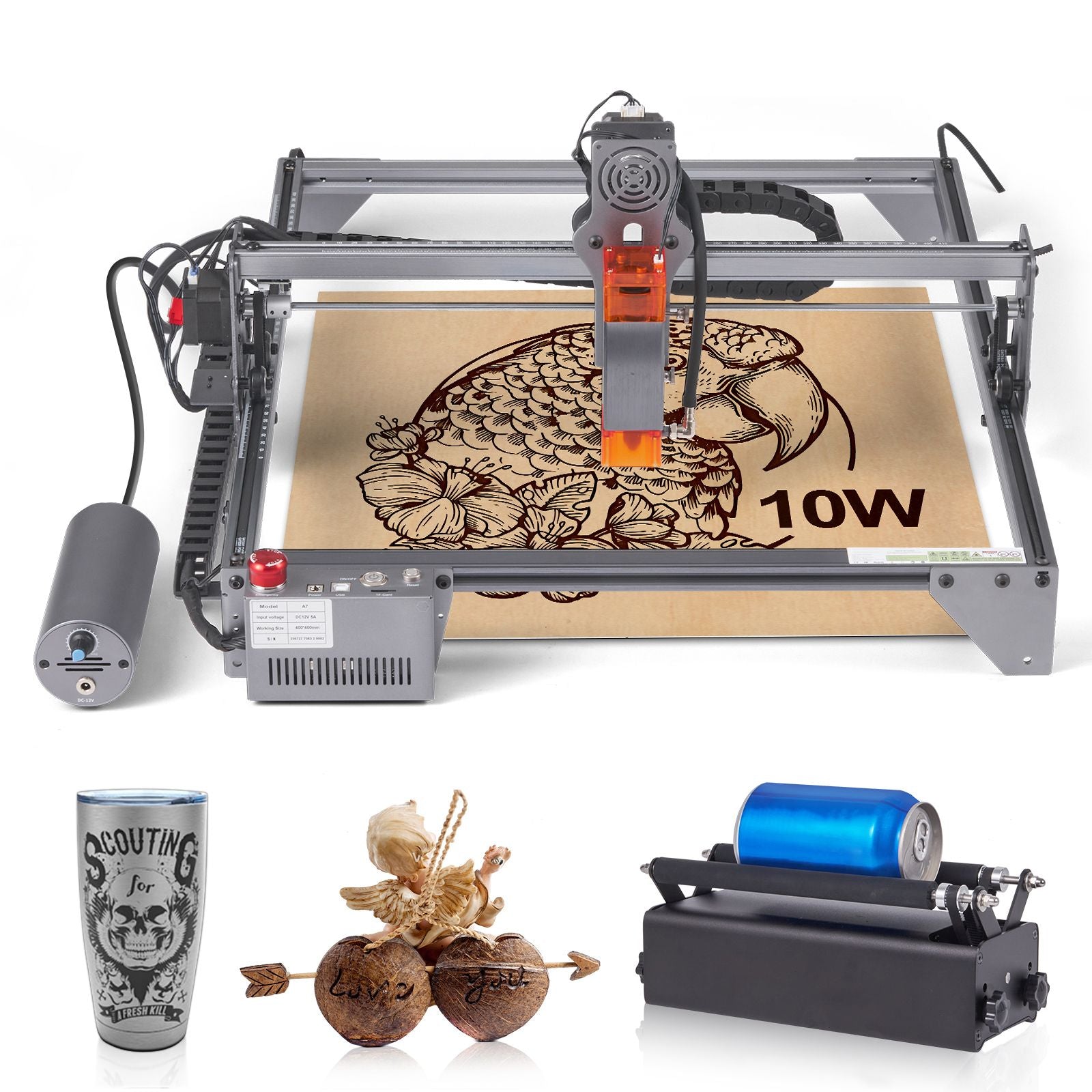 Laser Engraver, 10W Output Laser Engraving Machine, 15.7