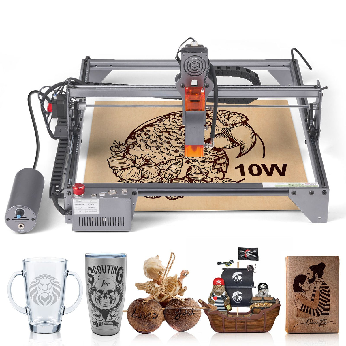 10W Laser Engraver Machine 400x400mm Laser Cutter for Wood Metal Acrylic