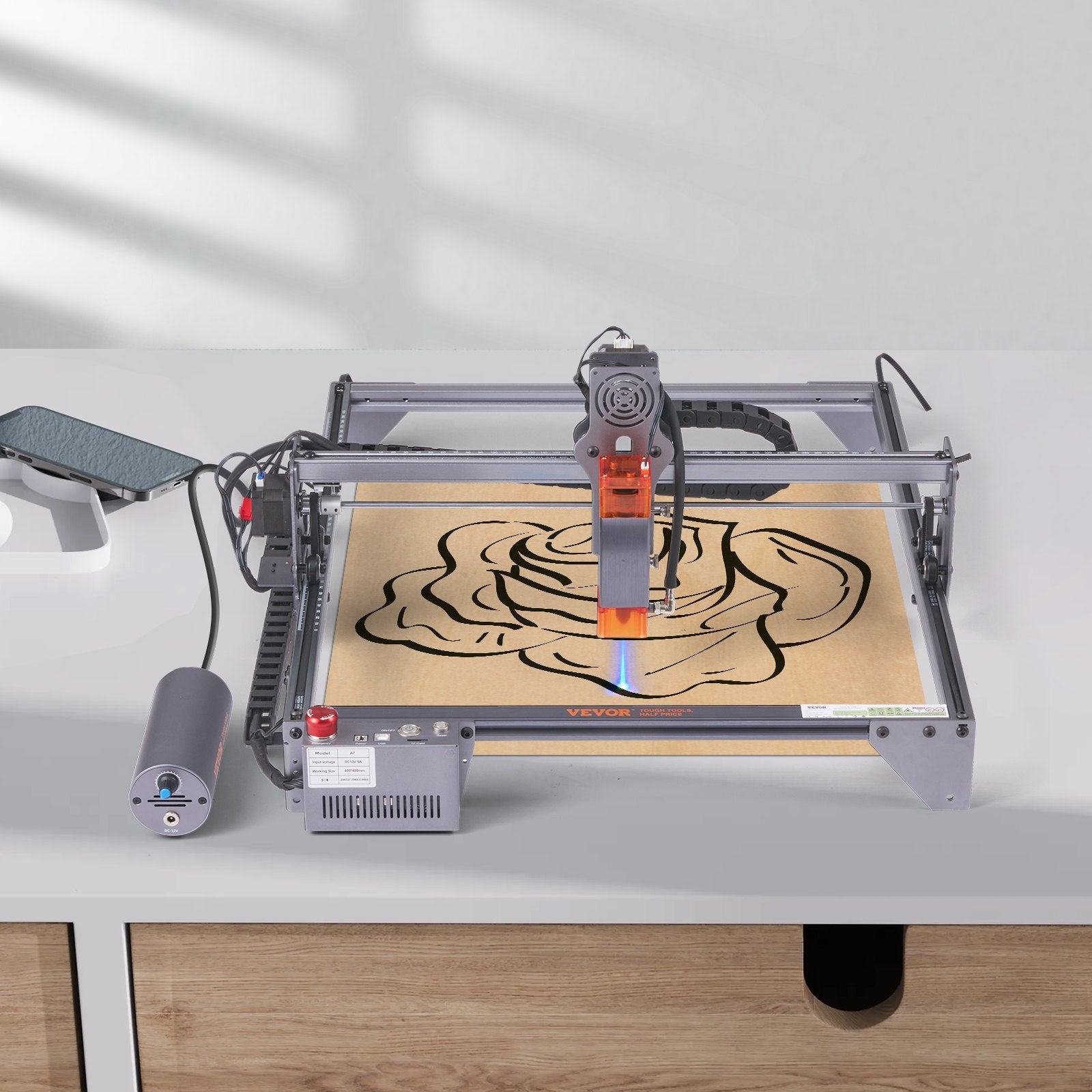 VEVOR Laser Engraver, 10W Output Laser Engraving Machine, 15.7