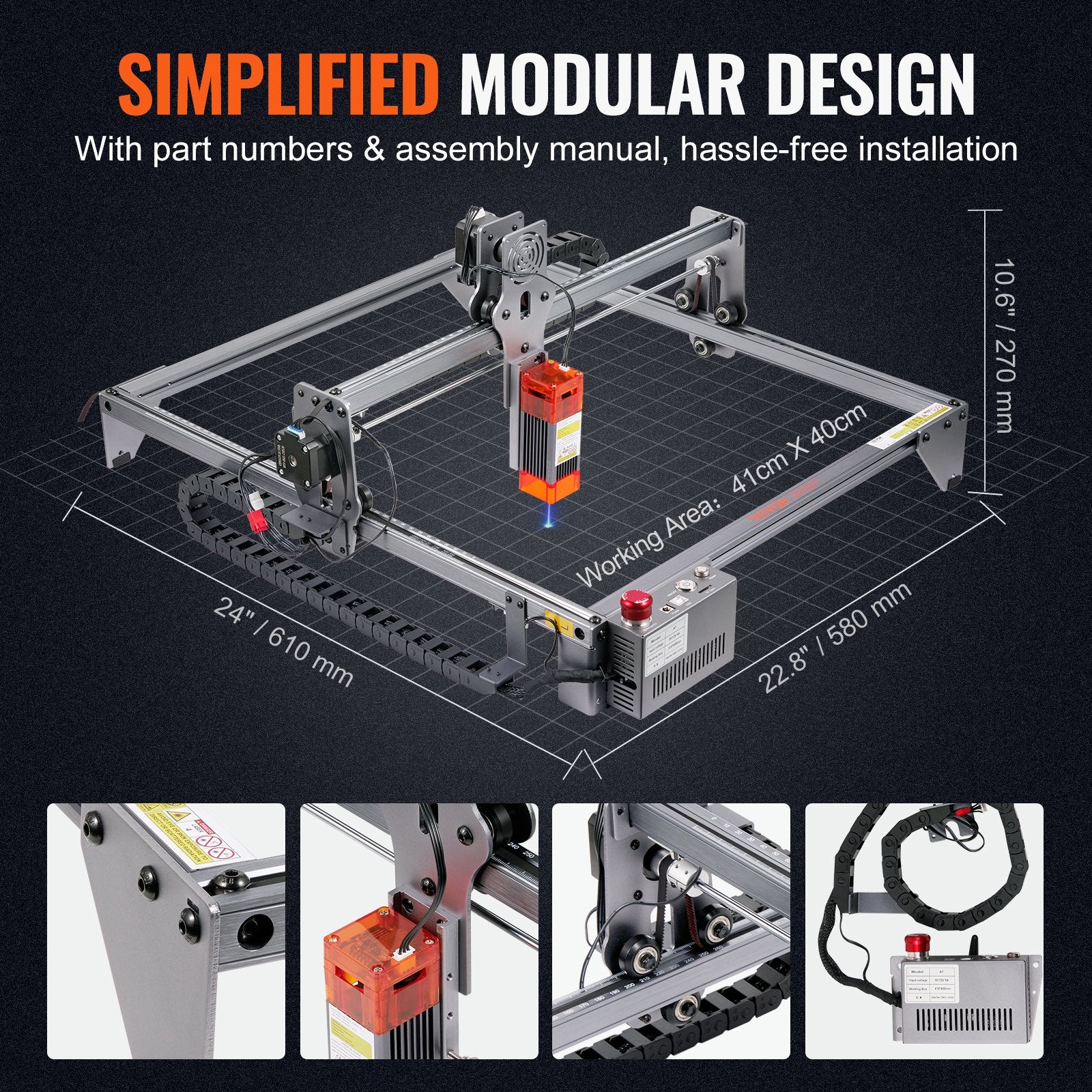 VEVOR Laser Engraver, 5W Output Laser Engraving Machine, 16.1