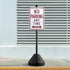 Portable Sign Post, 5 ft Cast Iron Sign Post Holder with Hard Plastic Base & Wheels,  Movable Parking Sign Stand for No Parking Street Signs, Handicap Parking Sign,  with Base, Bolts Nuts, Black