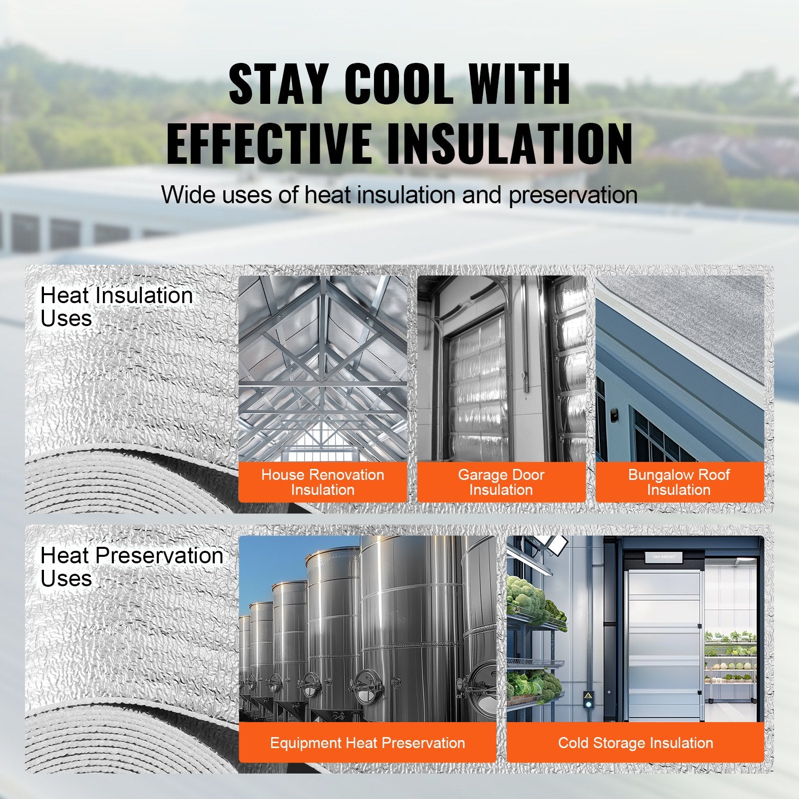 Double Reflective Insulation Roll Foam Core Radiant Barrier 120 x 48 Inch / 3 x 1.2M