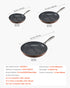 Frying Pan Skillet, Aluminum Egg Fry Pans, 3 Piece (200, 270, 300 mm), Nonsitck Ceramic Heavy-Duty Skillets with Heat-Resistant Handle, Chef's Cookware, for Oven, Gas, Electric, Induction, Grey