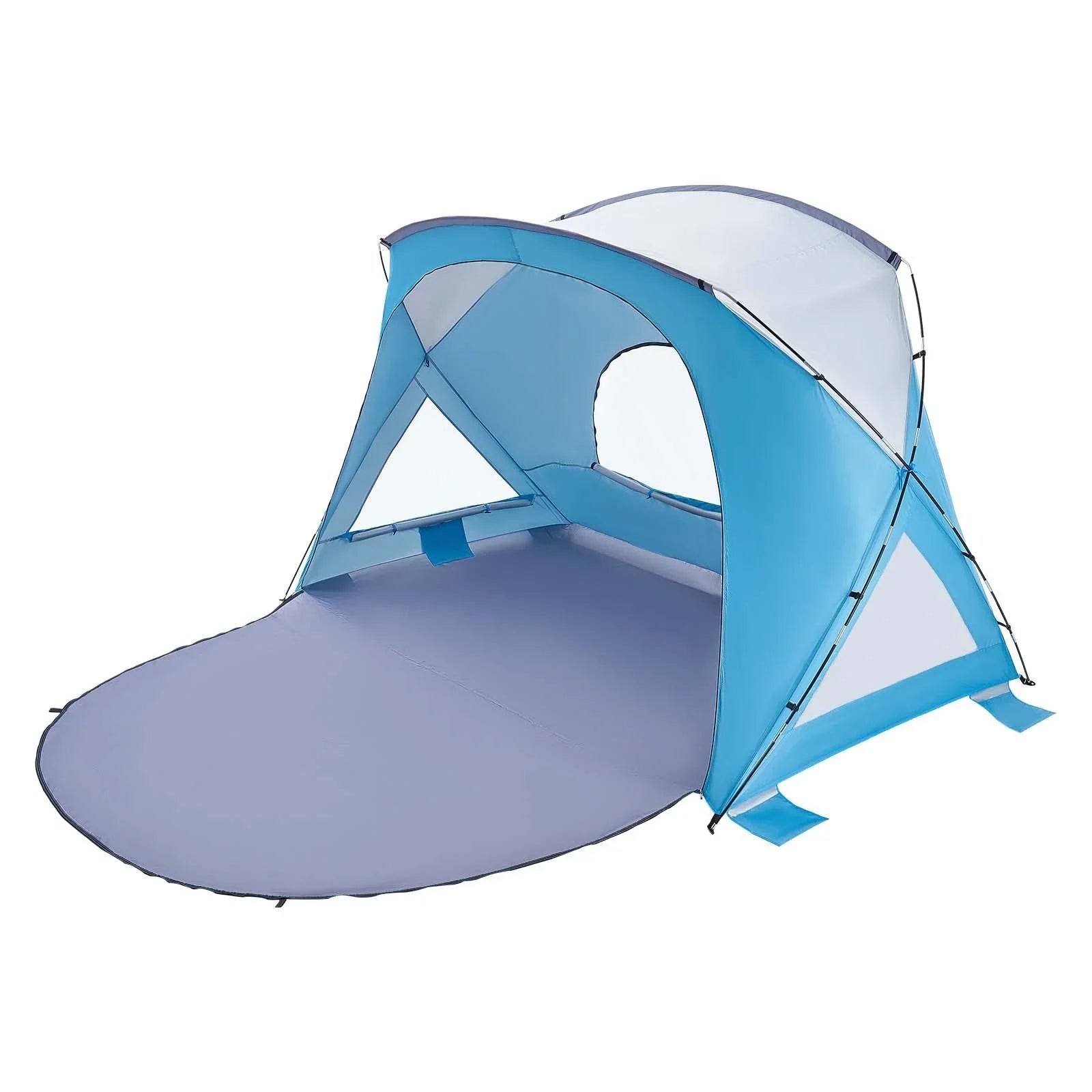Beach Tent Sun Shelter for 6 Person, UPF 50+ Protection, Portable Sun Shade Canopy with Carrying Bag & Sand Pockets, Lightweight and Easy Setup Beach Umbrella for Family Camping Outdoor Picnic