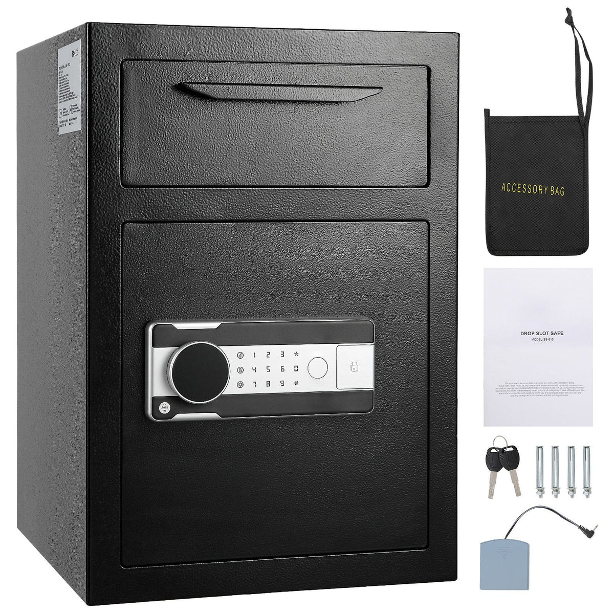 2.5 Cub Depository Safe, Deposit Safe with Drop Slot, Electronic Code Lock and 2 Emergency Keys, 20.27'' x 13.97'' x 13.97'' Business Drop Slot Safe for Cash, Mail in Home, Hotel, Office