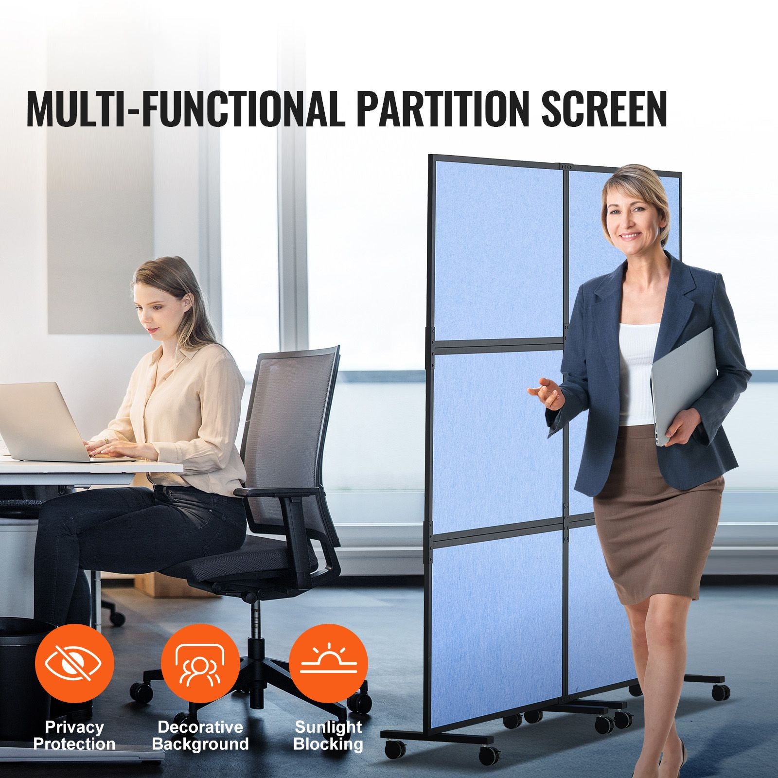 Acoustic Room Divider Partition Panel Privacy Screen 2 Pack Indigo Blue