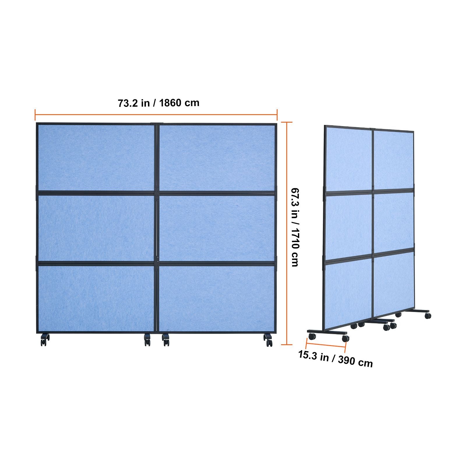 Acoustic Room Divider Partition Panel Privacy Screen 2 Pack Indigo Blue