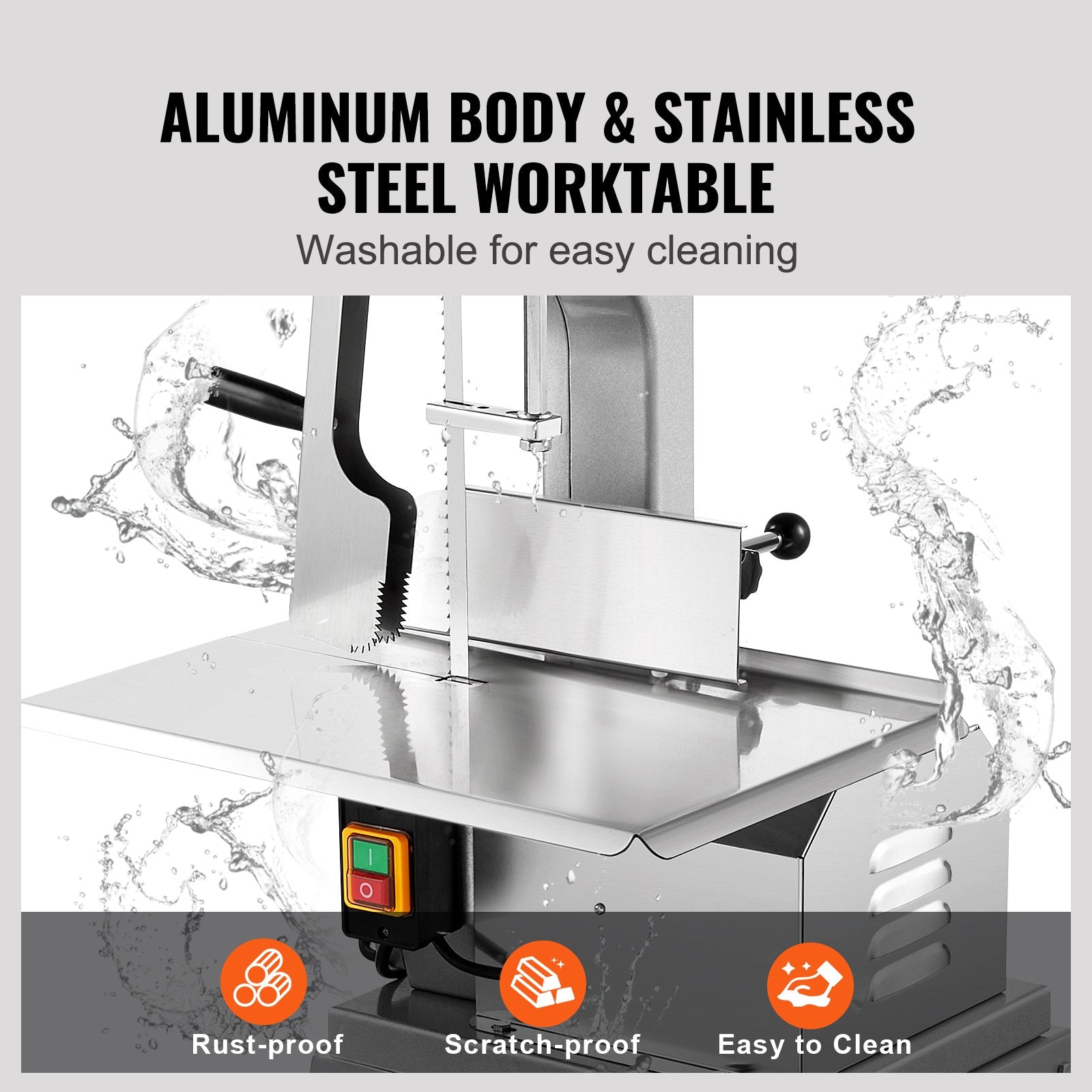 850W Commercial Electric Meat Bandsaw Stainless Steel Bone Sawing Machine