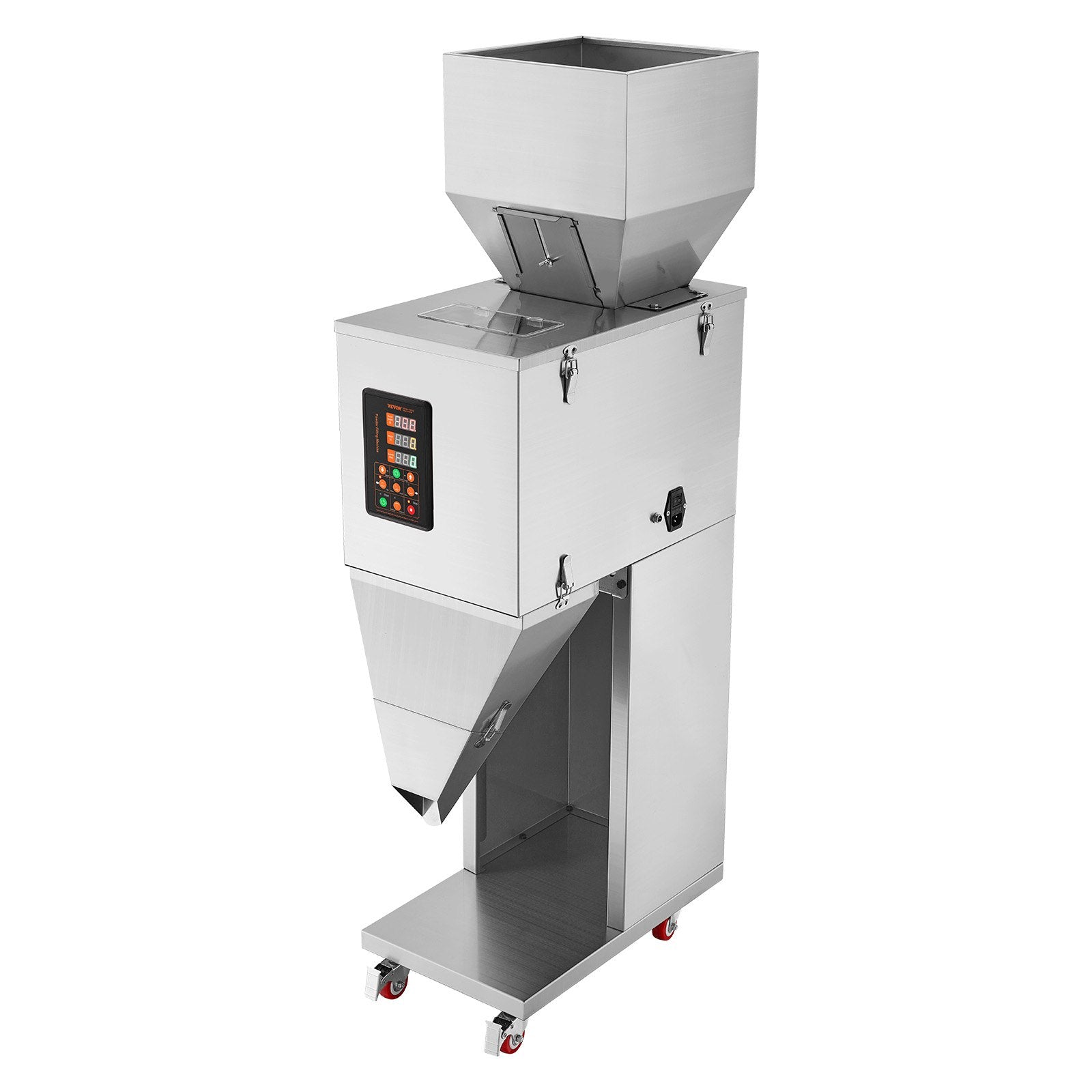 Particle Filling Machine, 10-1000g, Automatic Filler Machine with Foot Pedal, Stainless Steel Weighing Filling Machine, Weigh Filler Packing Machine for Beans Seeds Grains Tea Granular Packing