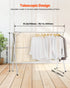 2-Tier Telescopic Clothes Drying Rack w/ 30 Windproof Holes & 2 Shoe Hooks