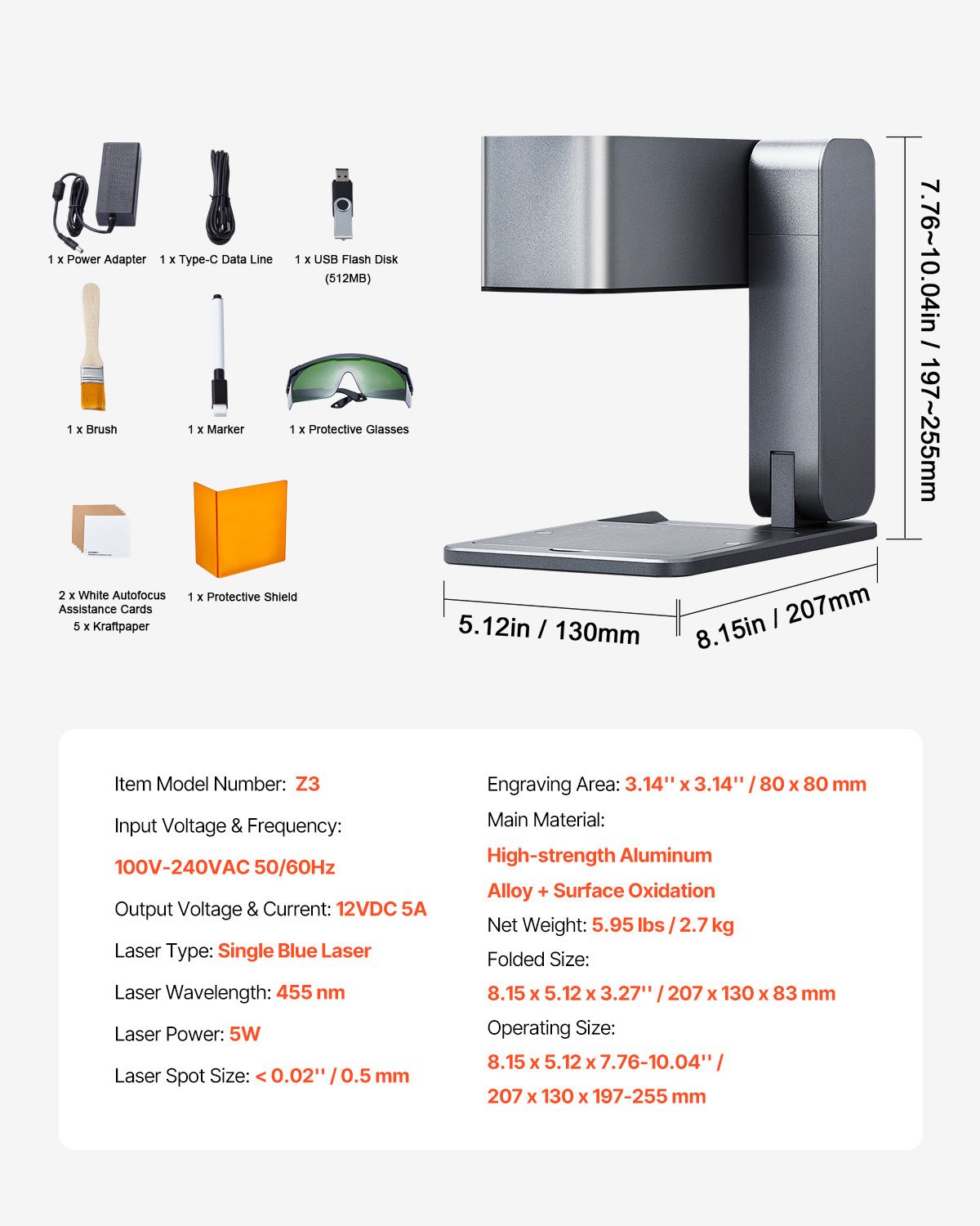 Portable Laser Engraver 5W, 600mm/s High-Speed Handheld Engraving Machine
