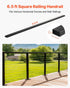 198 cm Stainless Steel Handrail, Rectangular Top Stair Deck Hand Rail for Outdoor/Indoor Steps with End Cap,Matte Black Coating Adjustable Metal Stair Rail for Cable Railing Kit