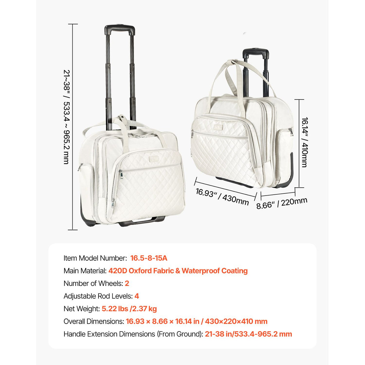 Rolling Laptop Bag 15.6