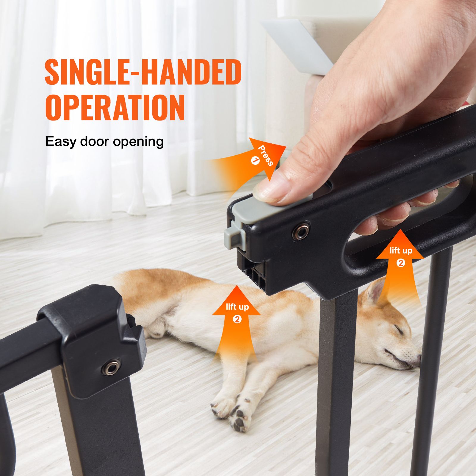 Extra Wide Baby Gate 749-1229mm Auto Close Pet Safety Gate for Stairs