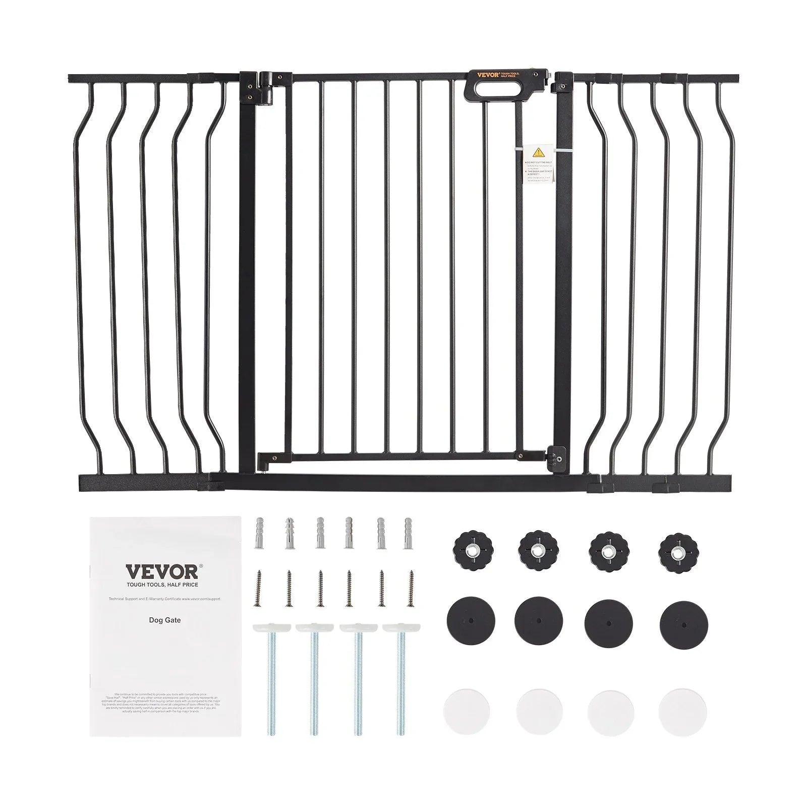 Baby Gate, 749-1346 mm Extra Wide, 762 mm High, Dog Gate for Stairs Doorways and House, Easy Step Walk Thru Auto Close Child Gate Pet Security Gate with Pressure Mount and Wall Mount Kit, Black