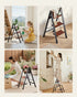 3 Step Ladder, Folding Step Stool with Wide Anti-Slip Pedal and Comfort Handgrip, Lightweight 150 kg Capacity Portable Aluminum Plant Support, Multi-Use for Adults, Home Repairing, Cleaning
