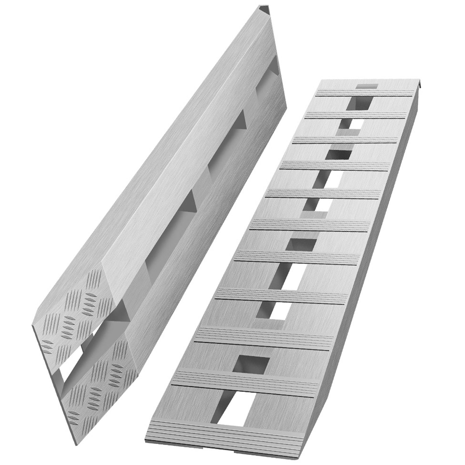 60' X 12' X 2.5'Aluminum Trailer Ramps 6000LBS Total Beavertail Hook End 1 Pair 2 Ramps