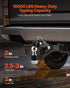 Pintle Hook, 7256 kg Capacity, Pintle Hook Hitch for 50.4 mm Hitch Hook Military Receiver, Combination 50.4 mm Hitch Ball, Fits 63.5 to 76.2 mm Lunette Ring, 397 mm Length, Black Powder Coat