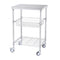 Kitchen Utility Cart, 3 Tiers, Wire Rolling Cart with 213kg Capacity, Steel Service Cart on Wheels, Metal Storage Trolley with 76mm Basket Curved Handle PP Liner 6 Hooks, for Indoor and Outdoor