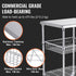 Kitchen Utility Cart, 3 Tiers, Wire Rolling Cart with 213kg Capacity, Steel Service Cart on Wheels, Metal Storage Trolley with 76mm Basket Curved Handle PP Liner 6 Hooks, for Indoor and Outdoor