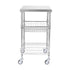 Kitchen Utility Cart, 3 Tiers, Wire Rolling Cart with 213kg Capacity, Steel Service Cart on Wheels, Metal Storage Trolley with 76mm Basket Curved Handle PP Liner 6 Hooks, for Indoor and Outdoor