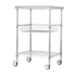 Kitchen Utility Cart, 3 Tiers, Wire Rolling Cart with 213kg Capacity, Steel Service Cart on Wheels, Metal Storage Trolley with 76mm Basket Curved Handle PP Liner 6 Hooks, for Indoor and Outdoor