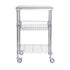 Kitchen Utility Cart, 3 Tiers, Wire Rolling Cart with 213kg Capacity, Steel Service Cart on Wheels, Metal Storage Trolley with 76mm Basket Curved Handle PP Liner 6 Hooks, for Indoor and Outdoor