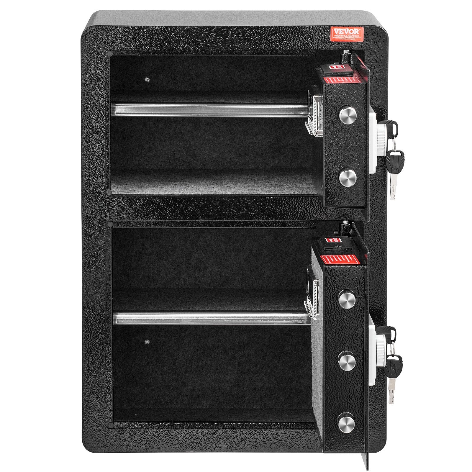 Double Door 3.5 cu.ft Safe Box with Key Lock Password Fireproof Bag Black