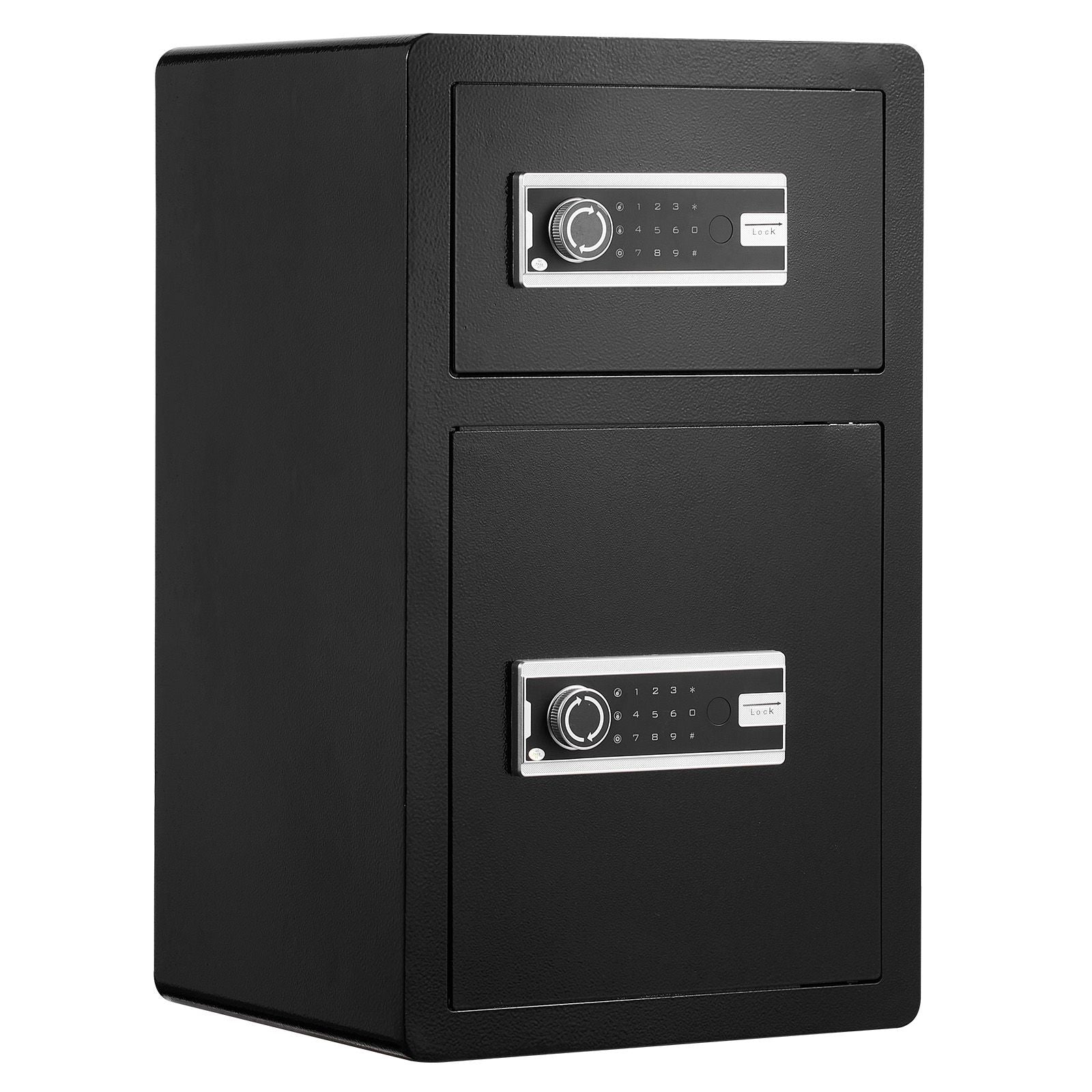 Double Doors 4.5 cu.ft Safe Box with Key Lock & Password, Safe Lock Box with Fireproof Bag, Key Rack, LED Light and 2 Height Adjustable and Removable Divider for Money, Documents, Jewelry and Valuables, Black