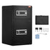 Double Doors 4.5 cu.ft Safe Box with Key Lock & Password, Safe Lock Box with Fireproof Bag, Key Rack, LED Light and 2 Height Adjustable and Removable Divider for Money, Documents, Jewelry and Valuables, Black