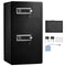 Double Doors 7.2 cu.ft Safe Box with Key Lock & Password, Safe Lock Box with Fireproof Bag, Key Rack, LED Light and 2 Height Adjustable and Removable Divider for Money, Documents, Jewelry and Valuables, Black