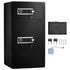 Double Doors 7.2 cu.ft Safe Box with Key Lock & Password, Safe Lock Box with Fireproof Bag, Key Rack, LED Light and 2 Height Adjustable and Removable Divider for Money, Documents, Jewelry and Valuables, Black