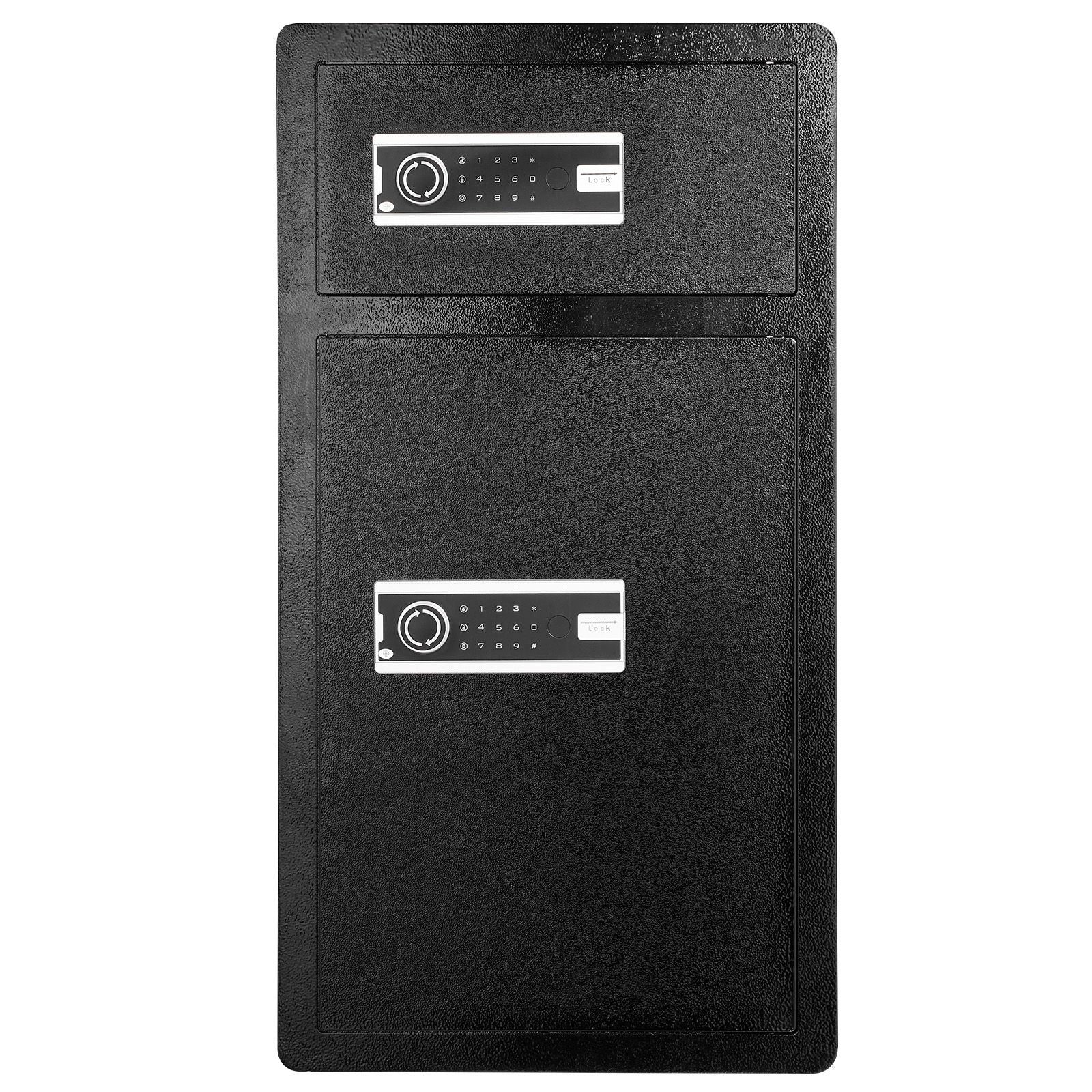 Double Doors 7.2 cu.ft Safe Box with Key Lock & Password, Safe Lock Box with Fireproof Bag, Key Rack, LED Light and 2 Height Adjustable and Removable Divider for Money, Documents, Jewelry and Valuables, Black