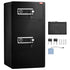 Double Doors 7.2 cu.ft Safe Box with Key Lock & Password, Safe Lock Box with Fireproof Bag, Key Rack, LED Light and 2 Height Adjustable and Removable Divider for Money, Documents, Jewelry and Valuables, Black