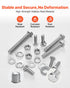 246 Pcs Bolts and Nuts Assortment Kit, Imperial Screws and Flat Washers, Stainless Steel 1/4-20,5/16-18,3/8-16, Spring Lock Washers for Furniture / Equipment /Vehicle Assembly with Case