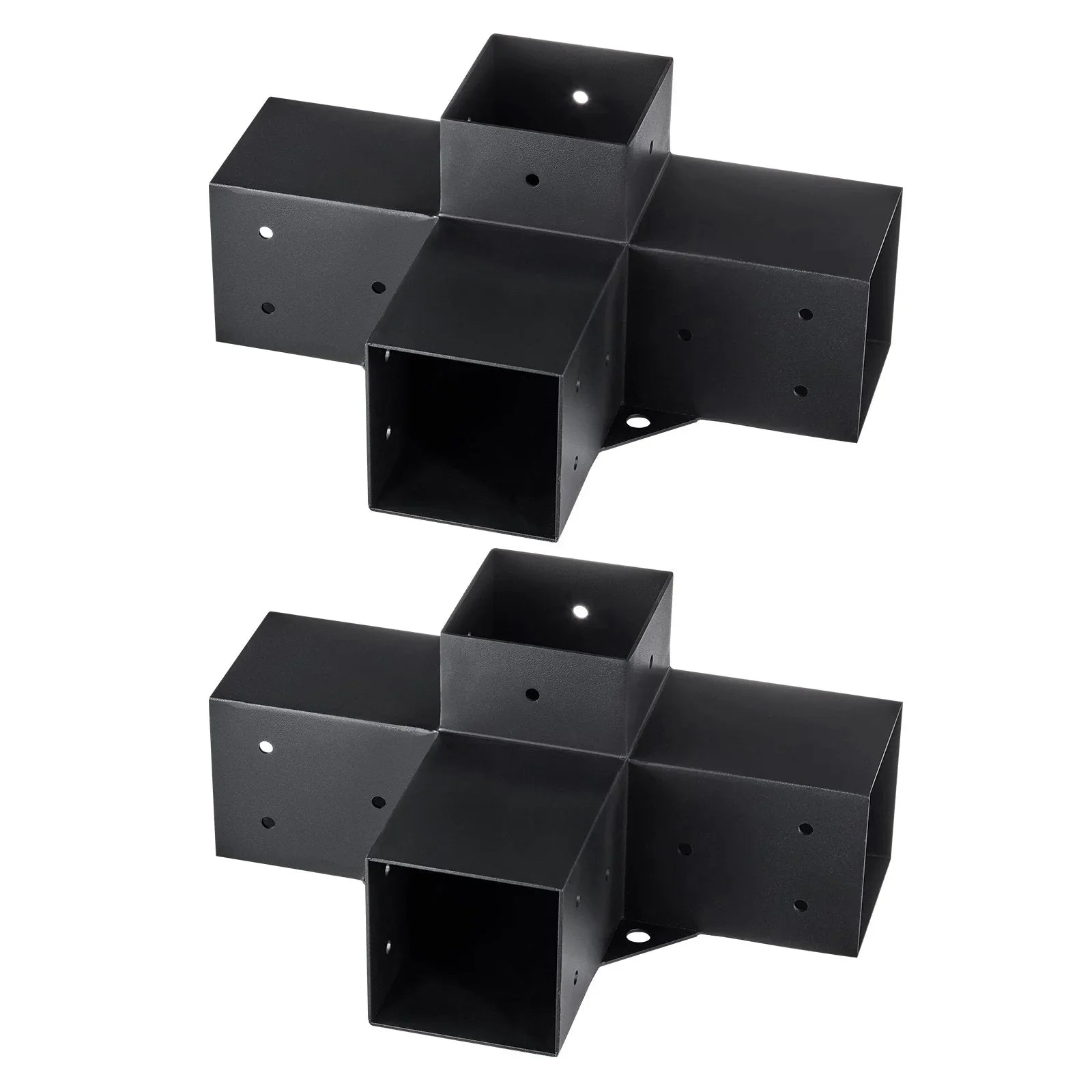 4'×4' Pergola Brackets – Four‑Way Carbon Steel Kit, Powder‑Coated, 2 Pack