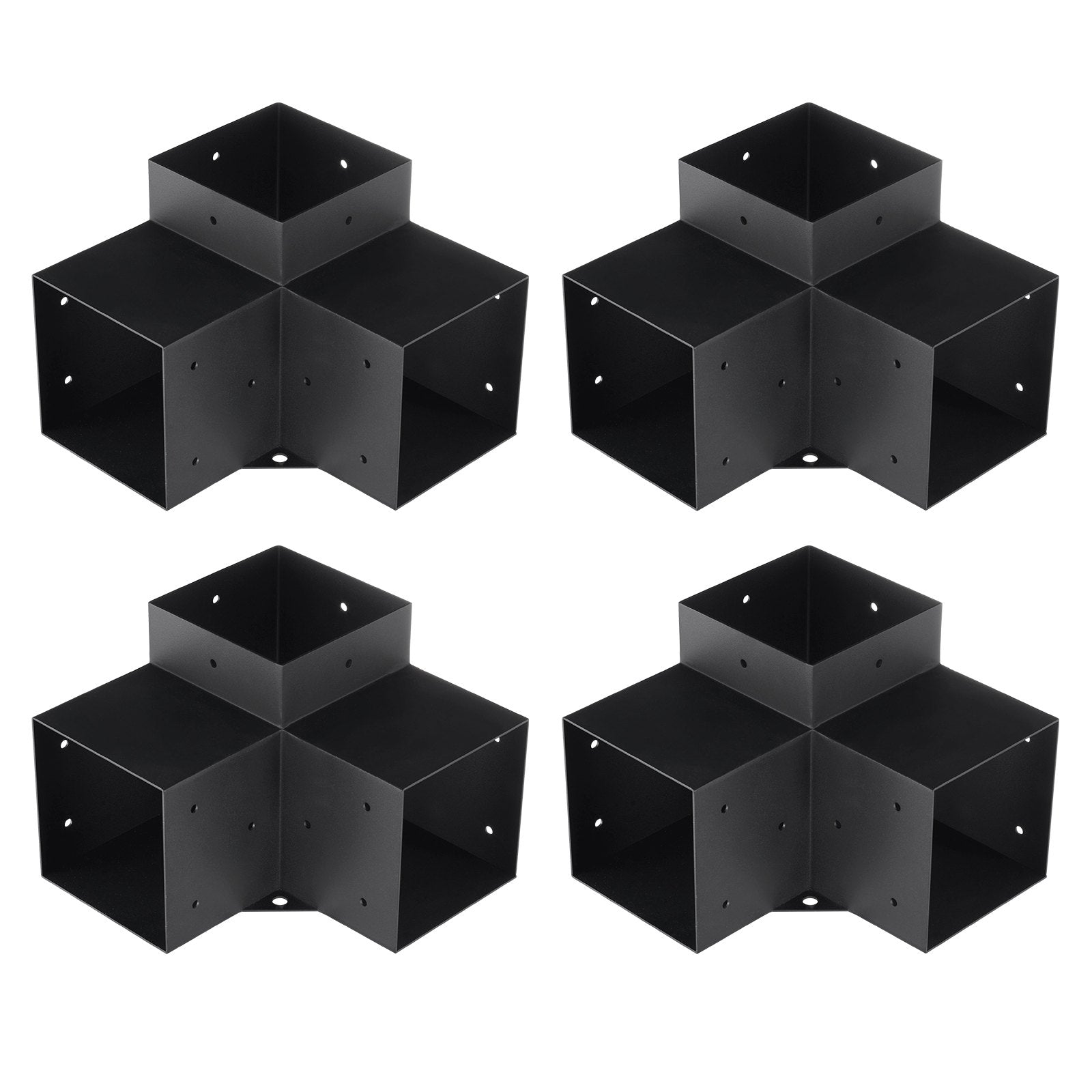 VEVOR Pergola Bracket Kit 152x152mm, 4pcs 3-Way Heavy Duty Corner Bracket Woodworks DIY Post Base Kit, Easy Installation Wooden Beams for Gazebos, Patio Pergolas, Log Cabin Outdoor Pergola Hardware