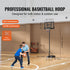 Basketball Hoop, 4-10 ft Adjustable Height Portable Backboard System, 44 inch Basketball Hoop & Goal, Kids & Adults Basketball Set with Wheels, Stand, and Fillable Base, for Outdoor/Indoor