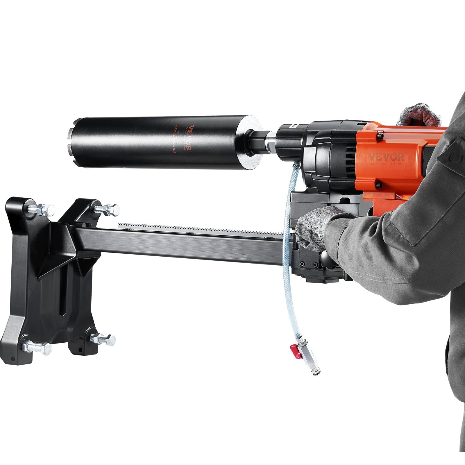 Diamond Core Drilling Machine, 10in Wet Concrete Core Drill Rig with Stand Wheels, 750RPM Speed & 1-1/4