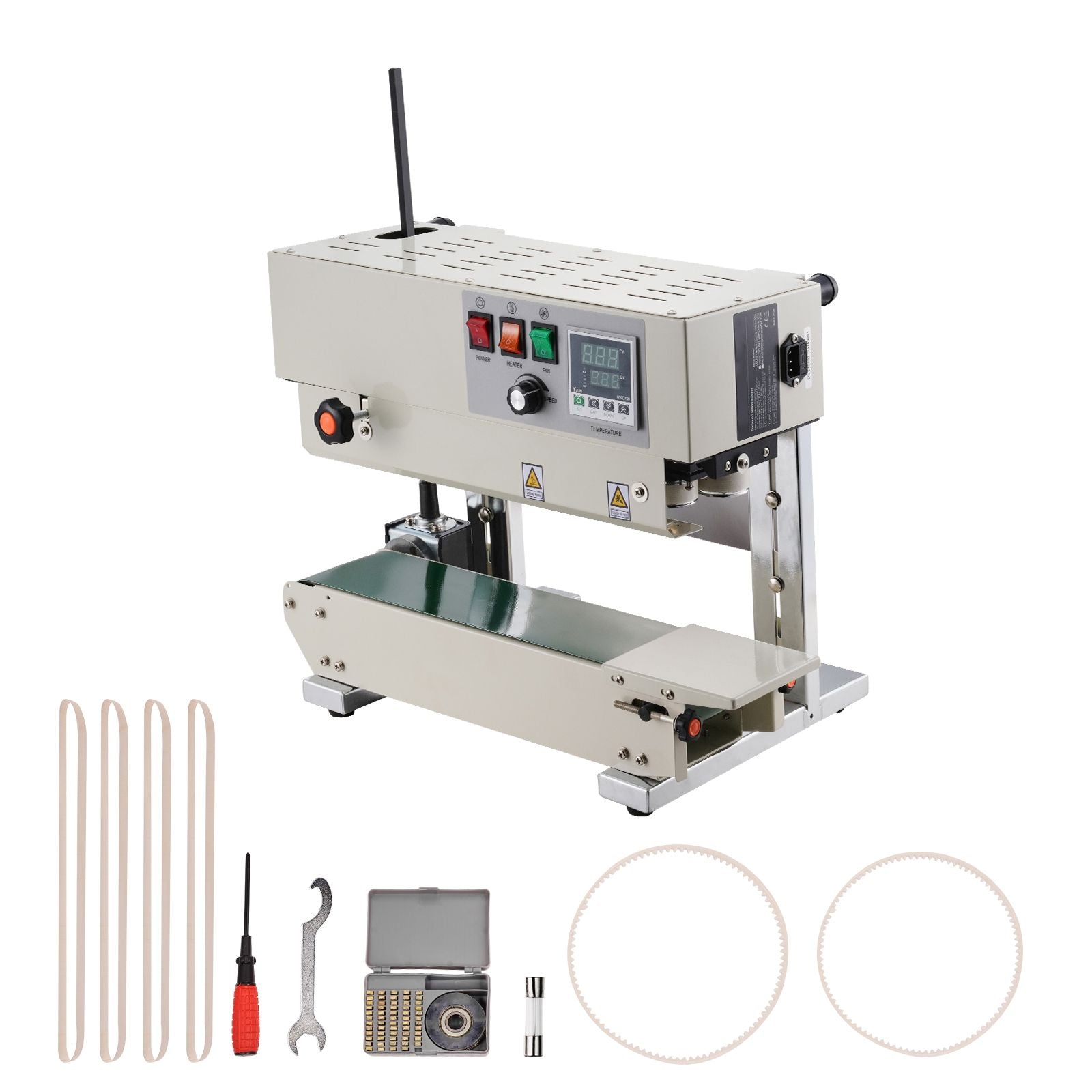 600W Continuous Band Sealer 6-12mm Vertical Bag Sealing Machine Digital Temp