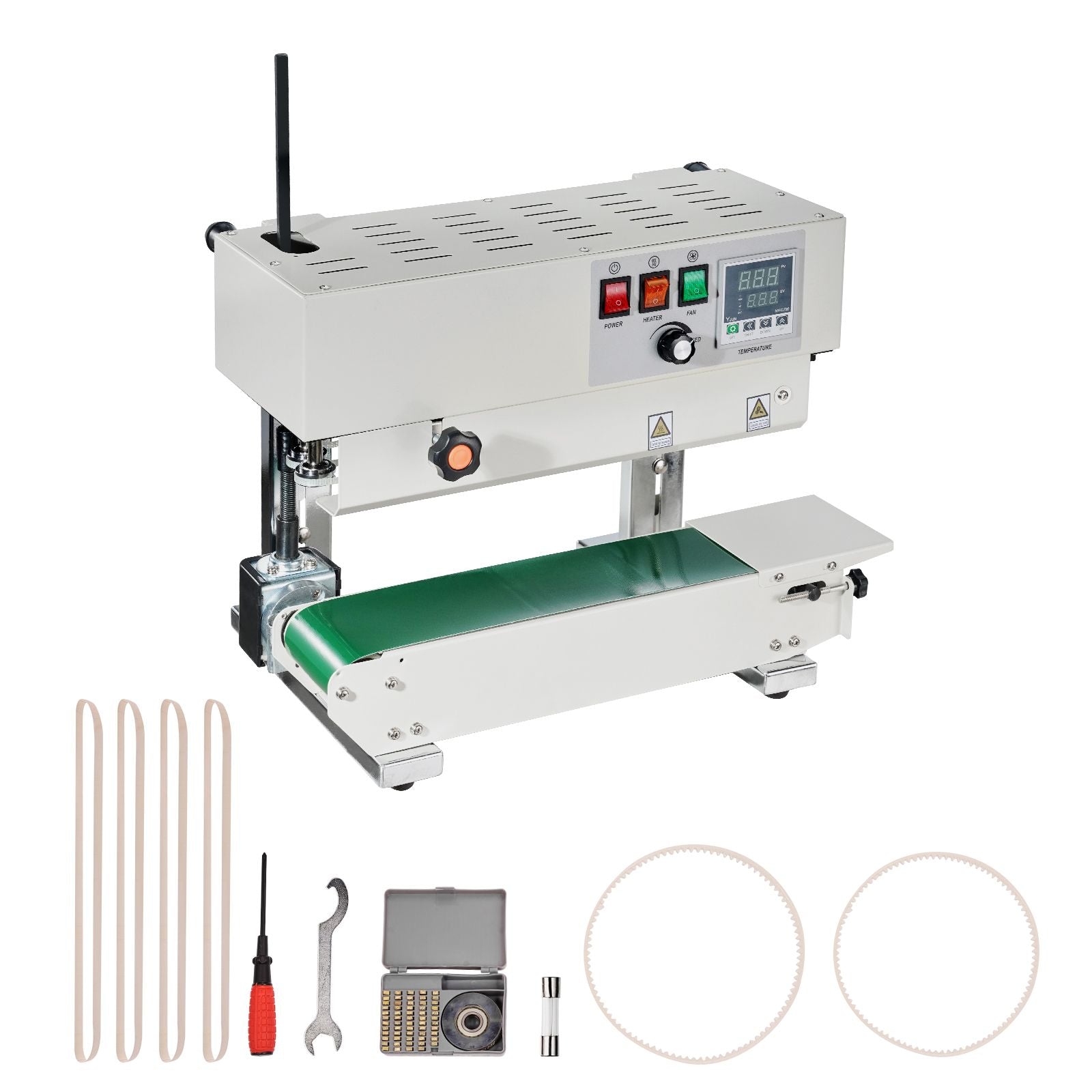 600W Continuous Band Sealer 6-12mm Vertical Bag Sealing Machine Digital Temp