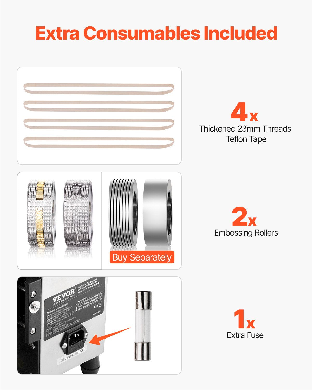 Continuous Bag Band Sealing Machine, 6-12 mm Sealing Width, Vertical Band Sealer Machine with Digital Temperature Control, Carbon Steel Bag Sealer for 0.02-0.8 mm Plastic Bags Films Membrane